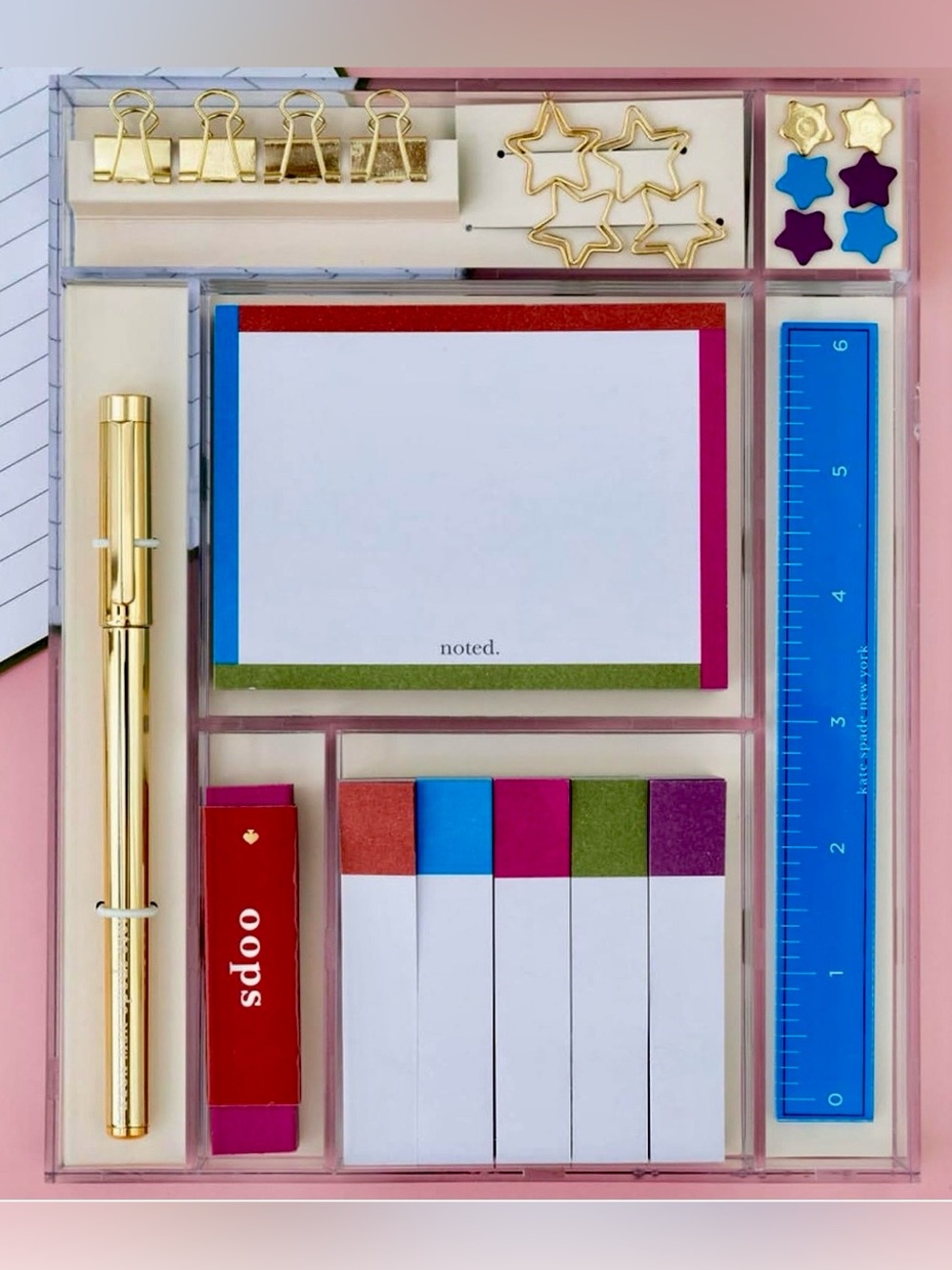 NEW Kate Spade note desk pen paper Tackle Box set Back to School teacher gift